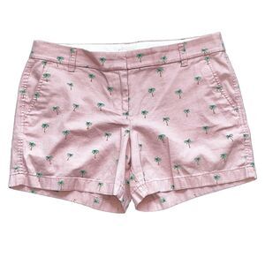 J Crew Shorts Womens 10 Pink Preppy Pocket Chino Ladies Casual Palm Tree 🌴